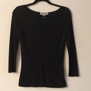Black 3/4 Sleeve Brooks Brothers Top